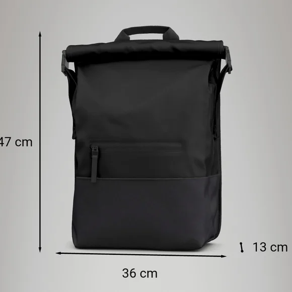 Rains Trail Rolltop BackpackTrail Rolltop Backpack Waves Blue NEW - Picture 5 of 9